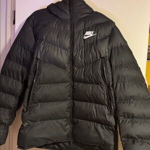Nike Black Hooded Puffer Puffy Jacket XL
